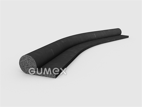 Mikroporézní pryžový profil tvaru "P", 28x14/3mm, hustota 500kg/m3, EPDM, -30°C/+80°C, černý
